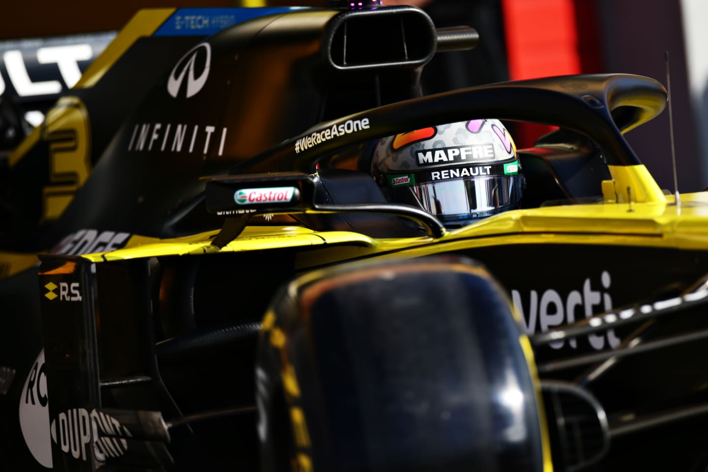 IMOLA, ITALY - OCTOBER 31: Daniel Ricciardo of Australia driving the (3) Renault Sport Formula One