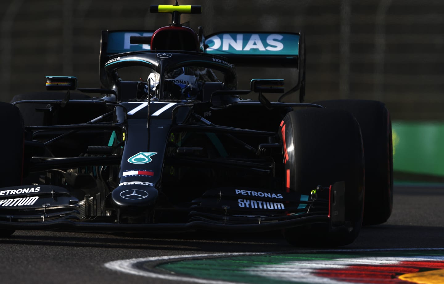 IMOLA, ITALY - OCTOBER 31: Valtteri Bottas of Finland driving the (77) Mercedes AMG Petronas F1