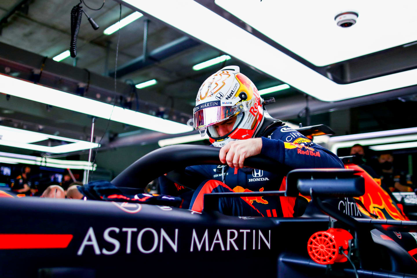 IMOLA, ITALY - NOVEMBER 01: Max Verstappen of Netherlands and Red Bull Racing prepares to drive in