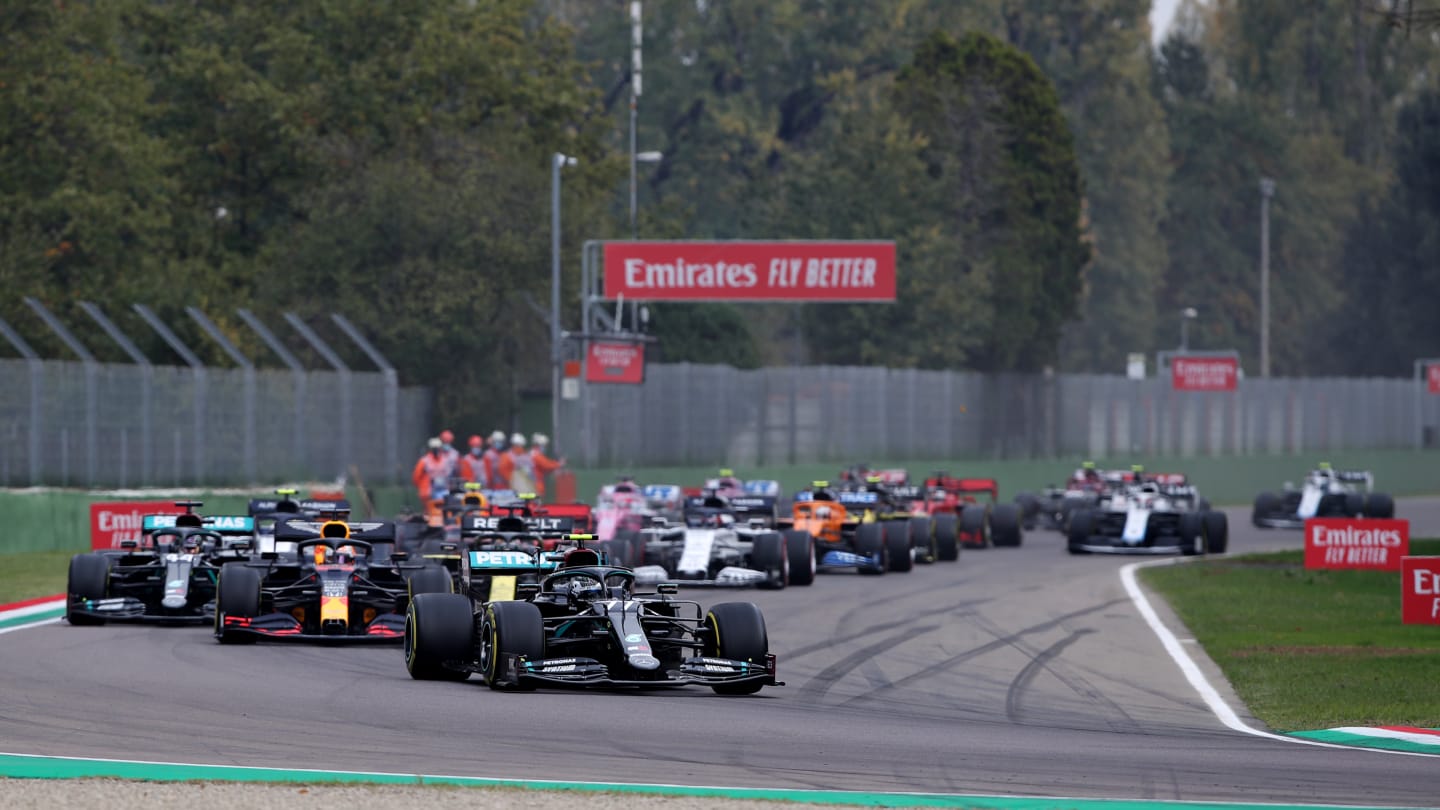 IMOLA, ITALY - NOVEMBER 01: Valtteri Bottas of Finland driving the (77) Mercedes AMG Petronas F1