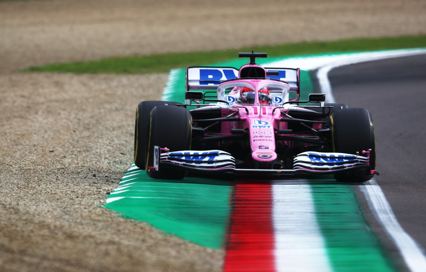 IMOLA, ITALY - NOVEMBER 01: Sergio Perez of Mexico driving the (11) Racing Point RP20 Mercedes on