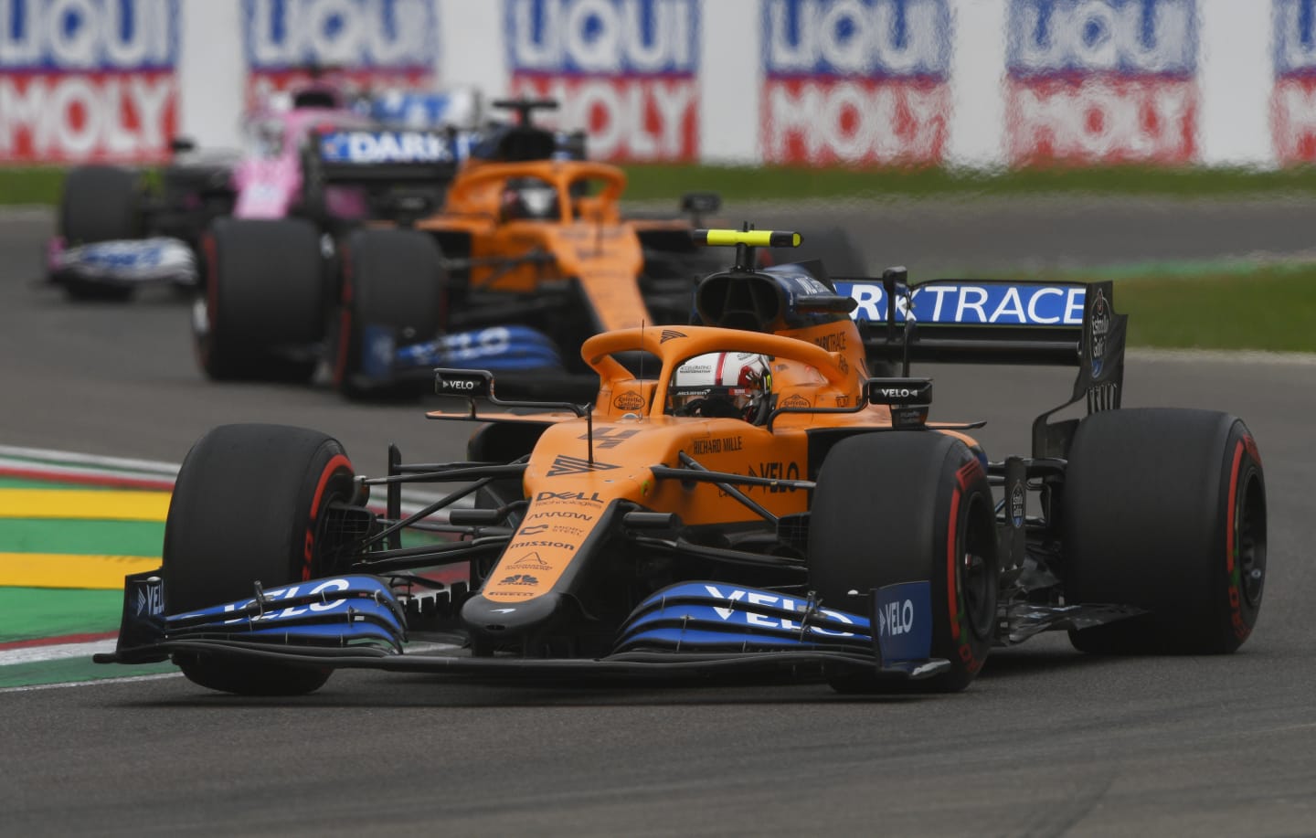 IMOLA, ITALY - NOVEMBER 01: Lando Norris of Great Britain driving the (4) McLaren F1 Team MCL35 Renault on track during the F1 Grand Prix of Emilia Romagna at Autodromo Enzo e Dino Ferrari on November 01, 2020 in Imola, Italy. (Photo by Rudy Carezzevoli/Getty Images)