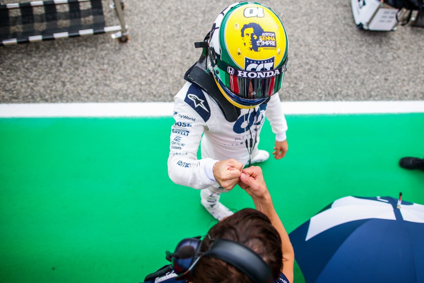 IMOLA, ITALY - NOVEMBER 01: Pierre Gasly of Scuderia AlphaTauri and France  during the F1 Grand