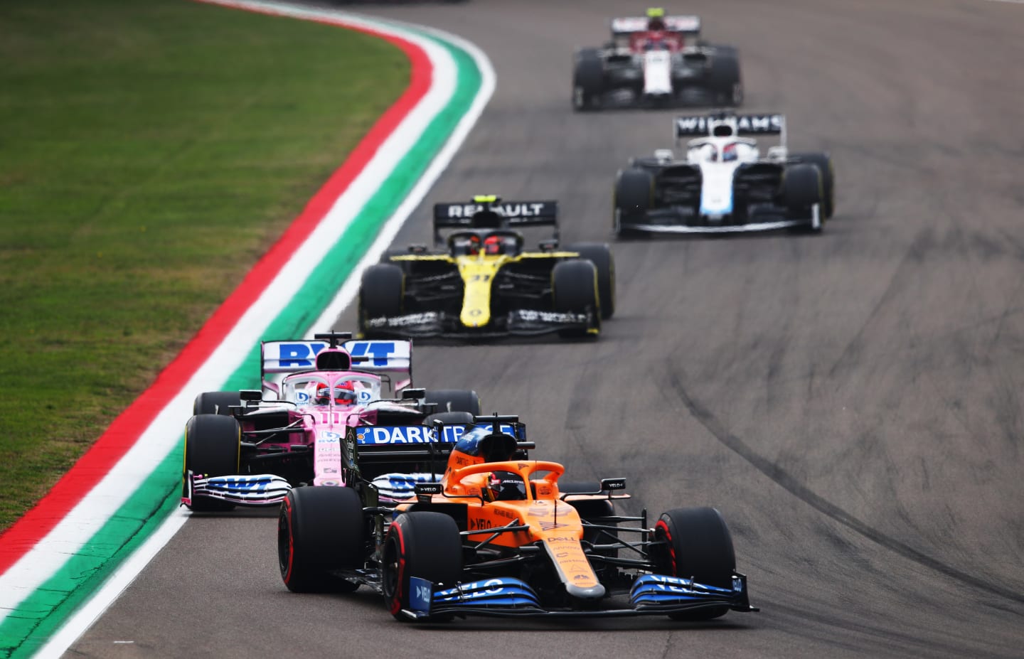 IMOLA, ITALY - NOVEMBER 01: Carlos Sainz of Spain driving the (55) McLaren F1 Team MCL35 Renault
