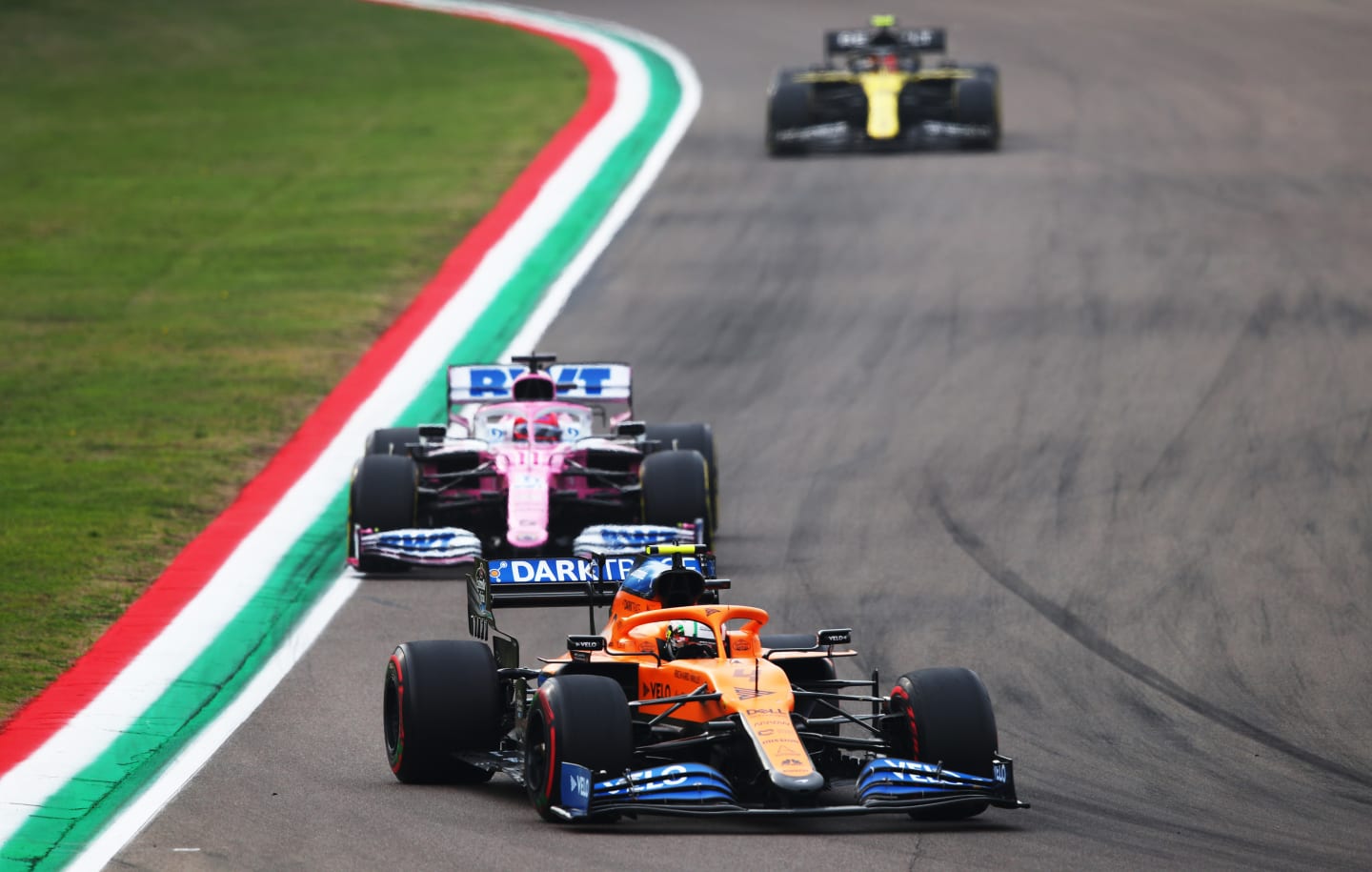 IMOLA, ITALY - NOVEMBER 01: Lando Norris of Great Britain driving the (4) McLaren F1 Team MCL35