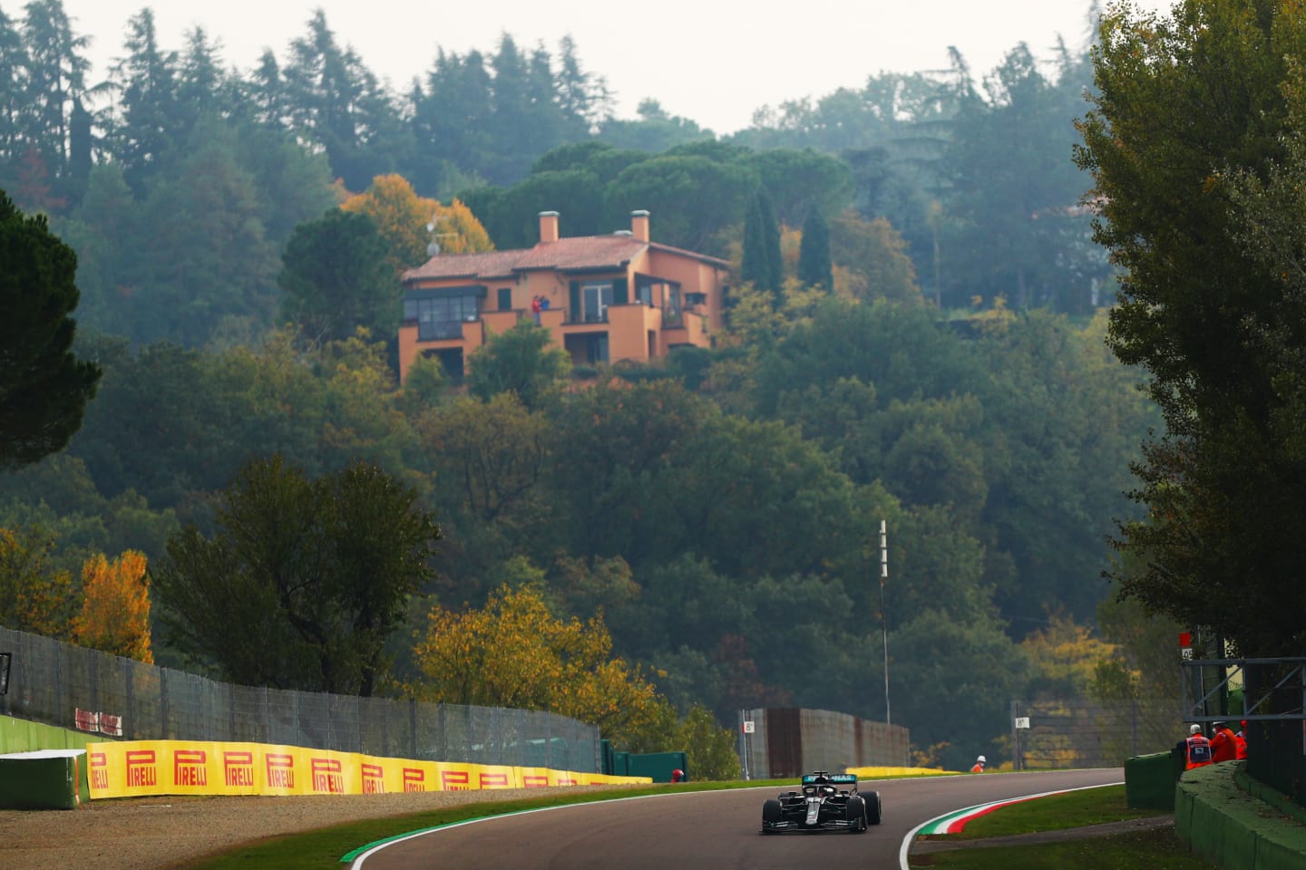 IMOLA, ITALY - NOVEMBER 01: Lewis Hamilton of Great Britain driving the (44) Mercedes AMG Petronas