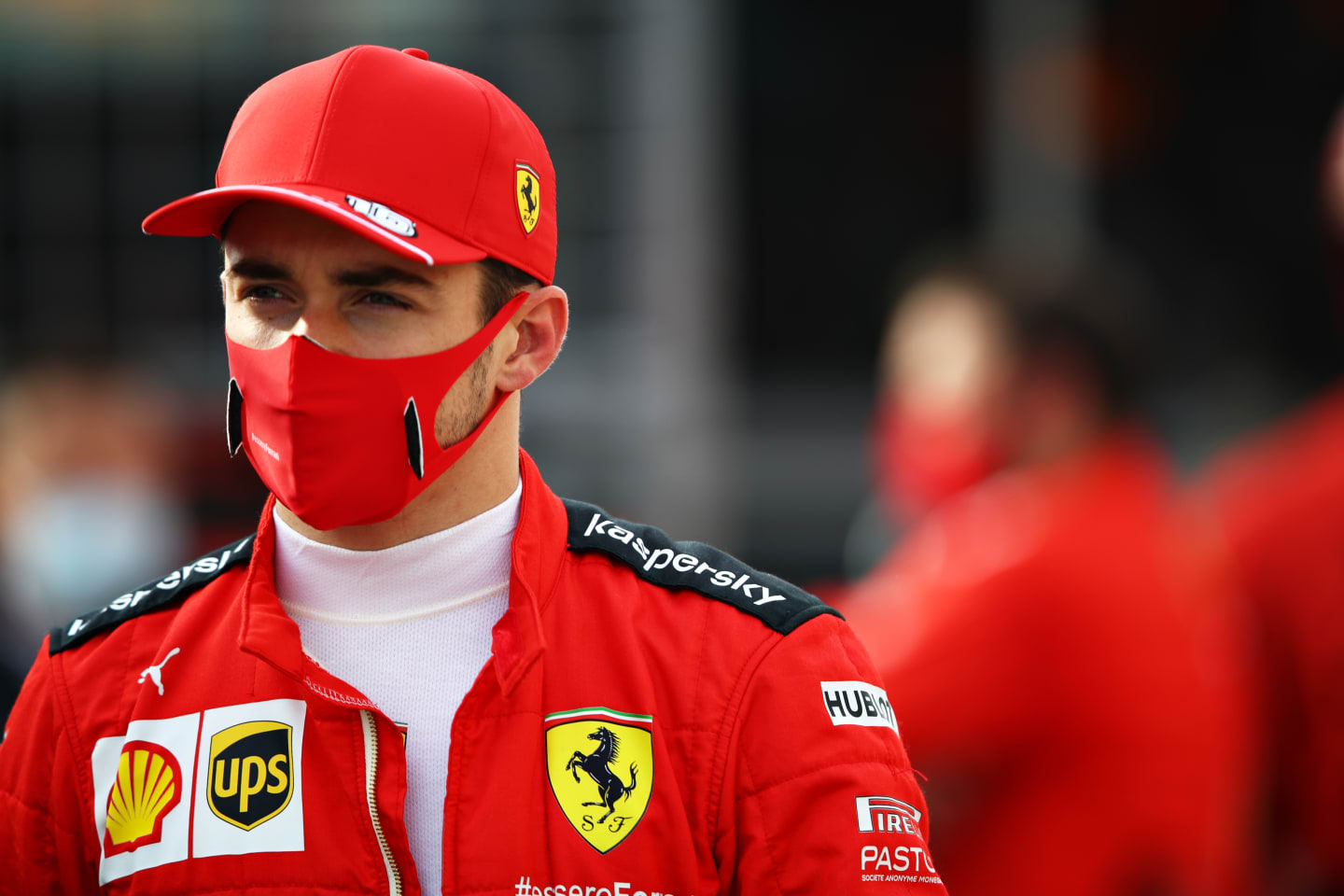 IMOLA, ITALY - NOVEMBER 01: Charles Leclerc of Monaco and Ferrari looks on during the F1 Grand Prix
