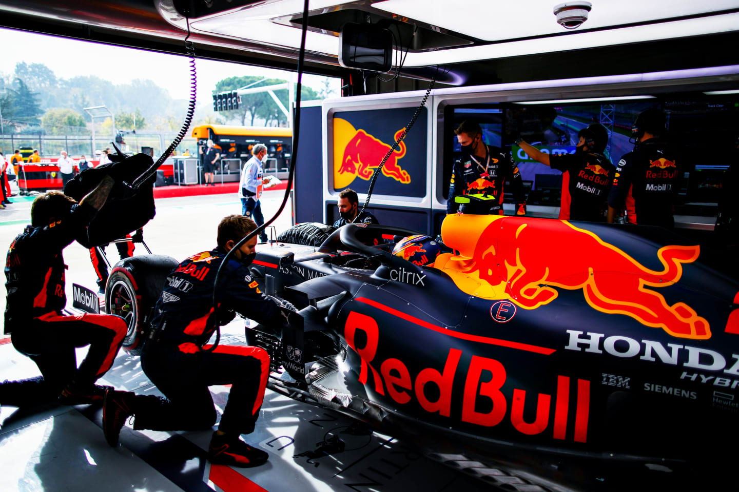IMOLA, ITALY - NOVEMBER 01: Alexander Albon of Thailand and Red Bull Racing prepares to drive in