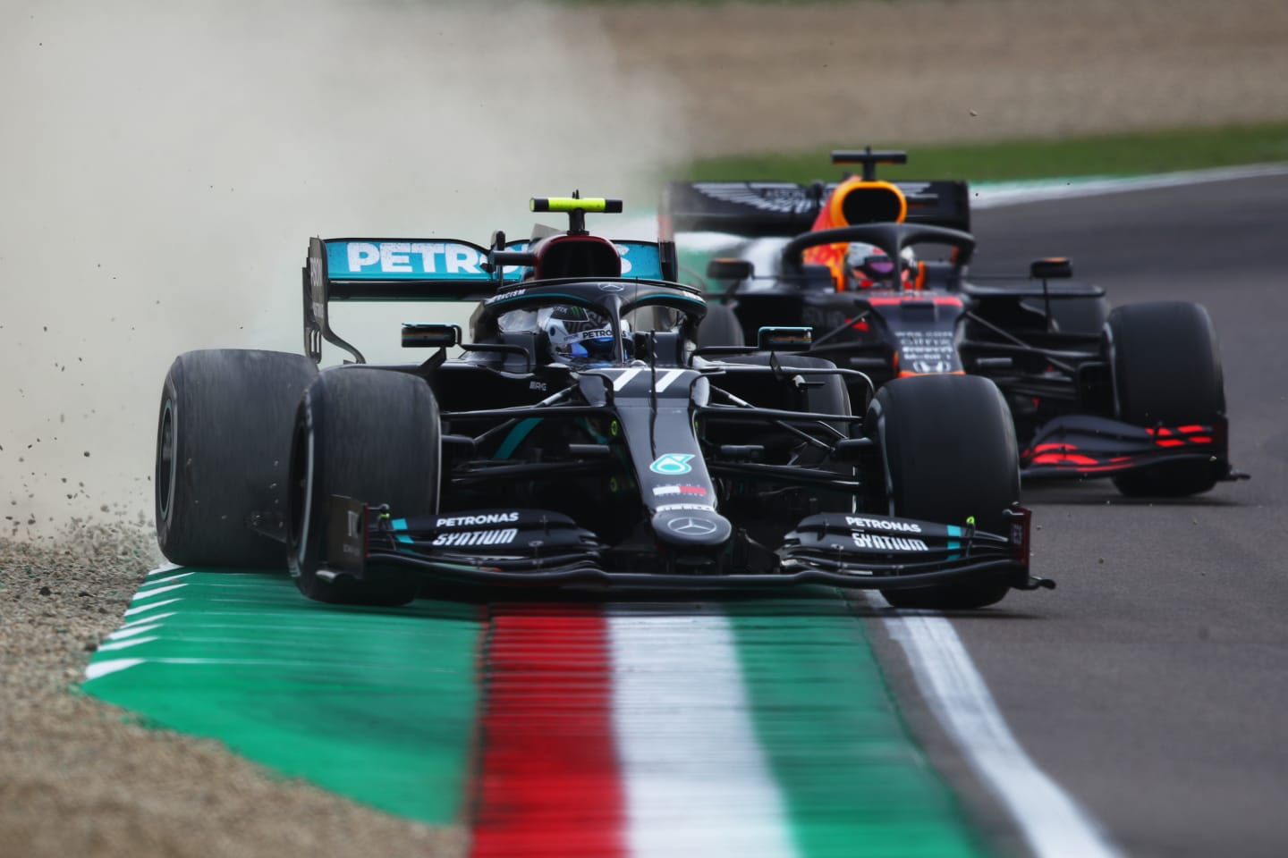 IMOLA, ITALY - NOVEMBER 01: Valtteri Bottas of Finland driving the (77) Mercedes AMG Petronas F1