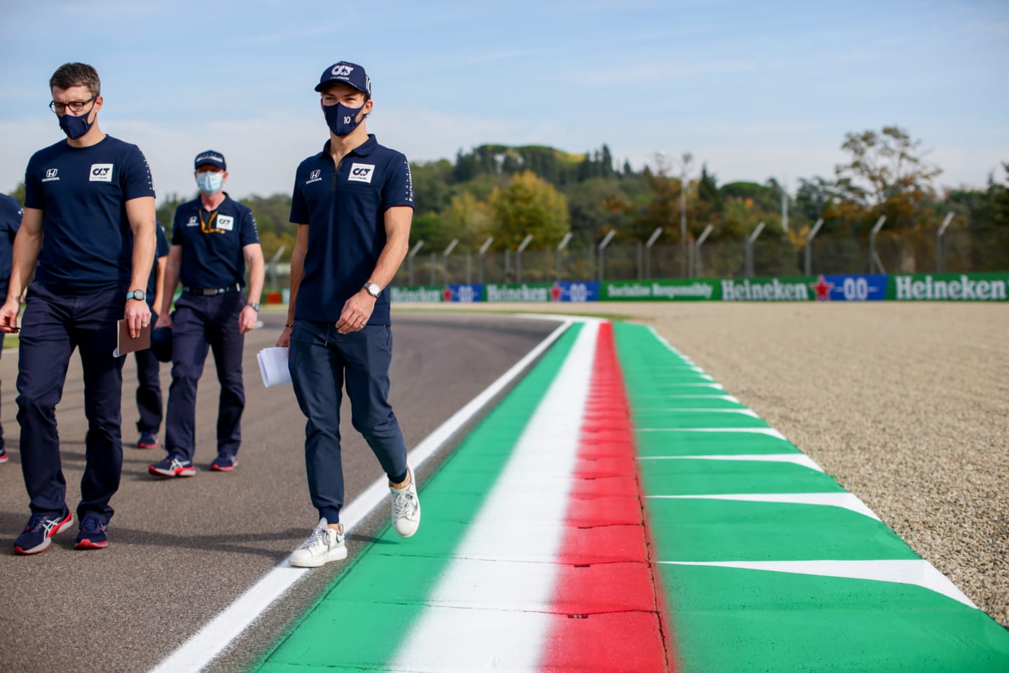 IMOLA, ITALY - OCTOBER 30: Pierre Gasly of Scuderia AlphaTauri and France  during previews ahead of