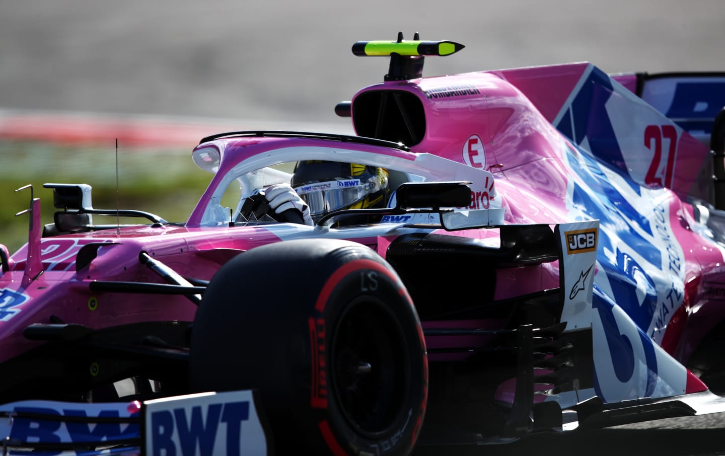 NUERBURG, GERMANY - OCTOBER 10: Nico Hulkenberg of Germany driving the (27) Racing Point RP20