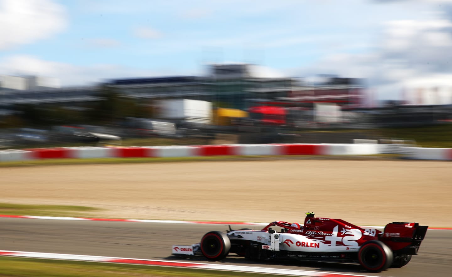 NUERBURG, GERMANY - OCTOBER 10: Antonio Giovinazzi of Italy driving the (99) Alfa Romeo Racing C39