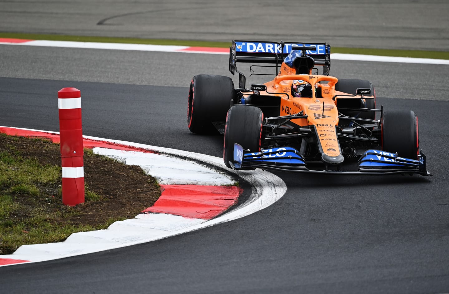 NUERBURG, GERMANY - OCTOBER 11: Carlos Sainz of Spain driving the (55) McLaren F1 Team MCL35 Renault on track during the F1 Eifel Grand Prix at Nuerburgring on October 11, 2020 in Nuerburg, Germany. (Photo by Ina Fassbender - Pool/Getty Images)
