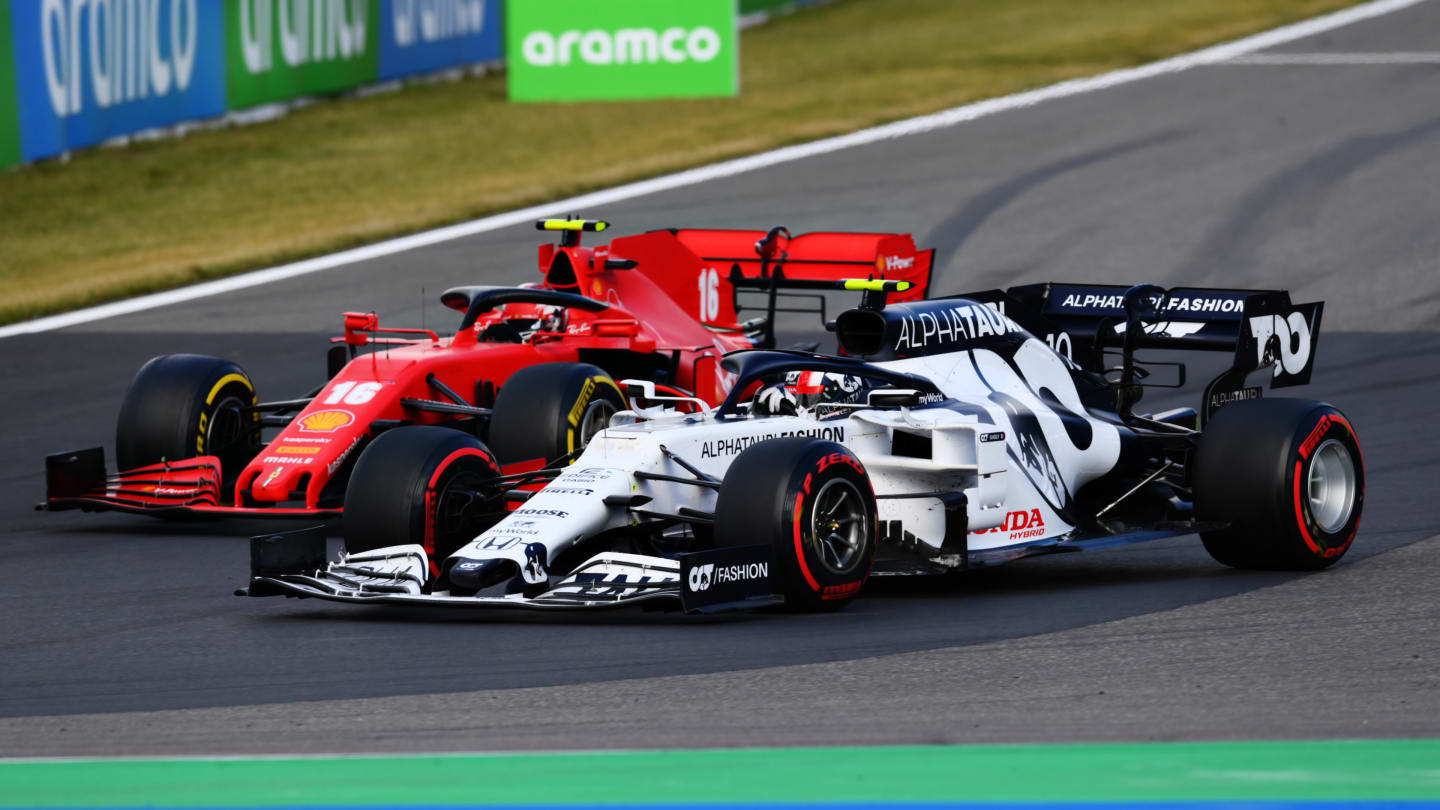 NUERBURG, GERMANY - OCTOBER 11: Pierre Gasly of France driving the (10) Scuderia AlphaTauri AT01