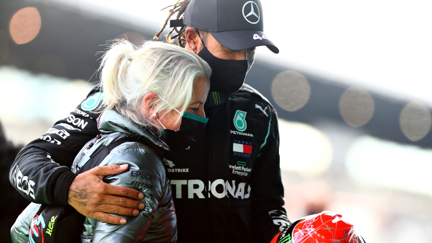 NUERBURG, GERMANY - OCTOBER 11: Race winner Lewis Hamilton of Great Britain and Mercedes GP