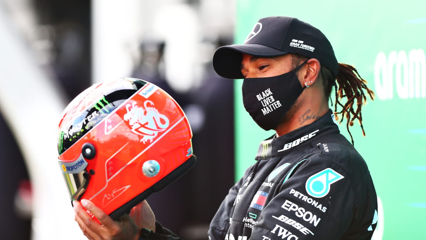 NUERBURG, GERMANY - OCTOBER 11: Race winner Lewis Hamilton of Great Britain and Mercedes GP