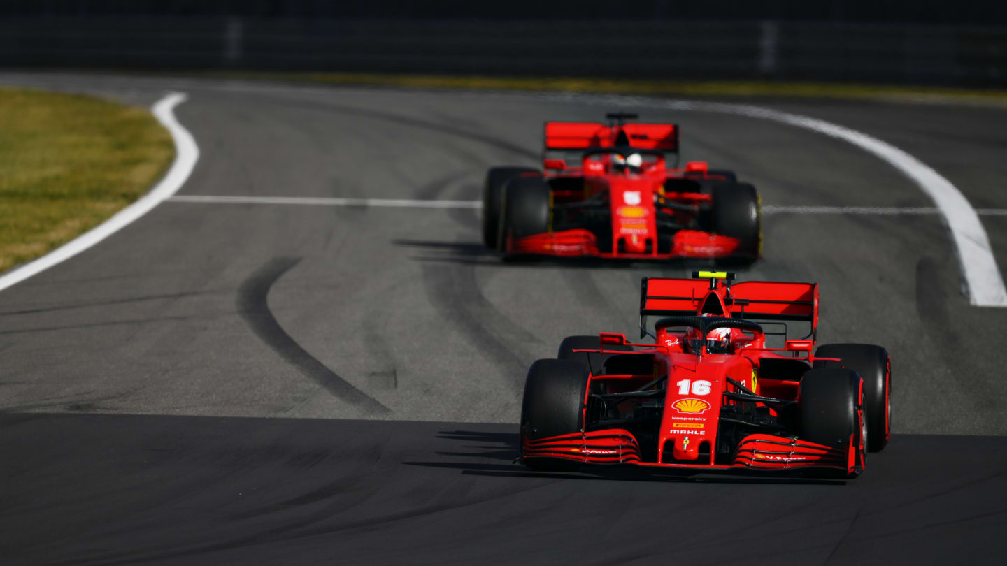 NUERBURG, GERMANY - OCTOBER 11: Charles Leclerc of Monaco driving the (16) Scuderia Ferrari SF1000