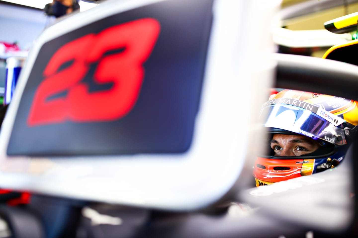NORTHAMPTON, ENGLAND - JULY 31: Alexander Albon of Thailand and Red Bull Racing prepares to drive
