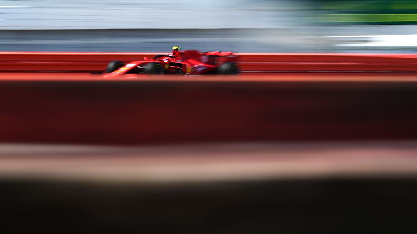 NORTHAMPTON, ENGLAND - JULY 31: Charles Leclerc of Monaco driving the (16) Scuderia Ferrari SF1000 on track during practice for the F1 Grand Prix of Great Britain at Silverstone on July 31, 2020 in Northampton, England. (Photo by Mario Renzi - Formula 1/Formula 1 via Getty Images)
