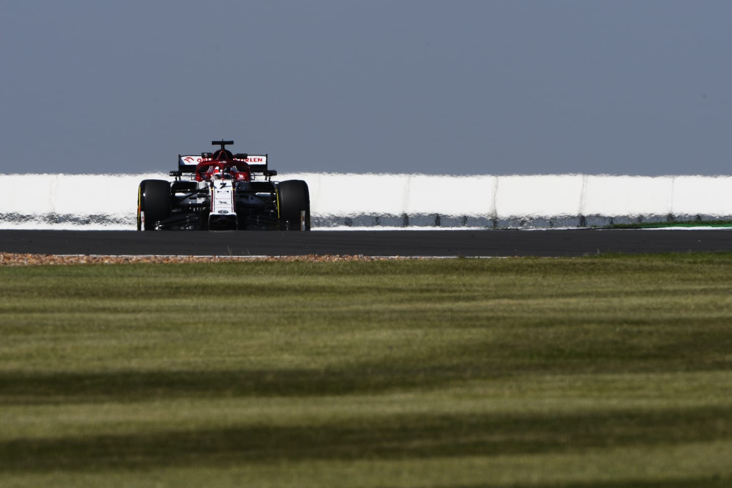 NORTHAMPTON, ENGLAND - JULY 31: Kimi Raikkonen of Finland driving the (7) Alfa Romeo Racing C39 Ferrari on track during practice for the F1 Grand Prix of Great Britain at Silverstone on July 31, 2020 in Northampton, England. (Photo by Rudy Carezzevoli/Getty Images)