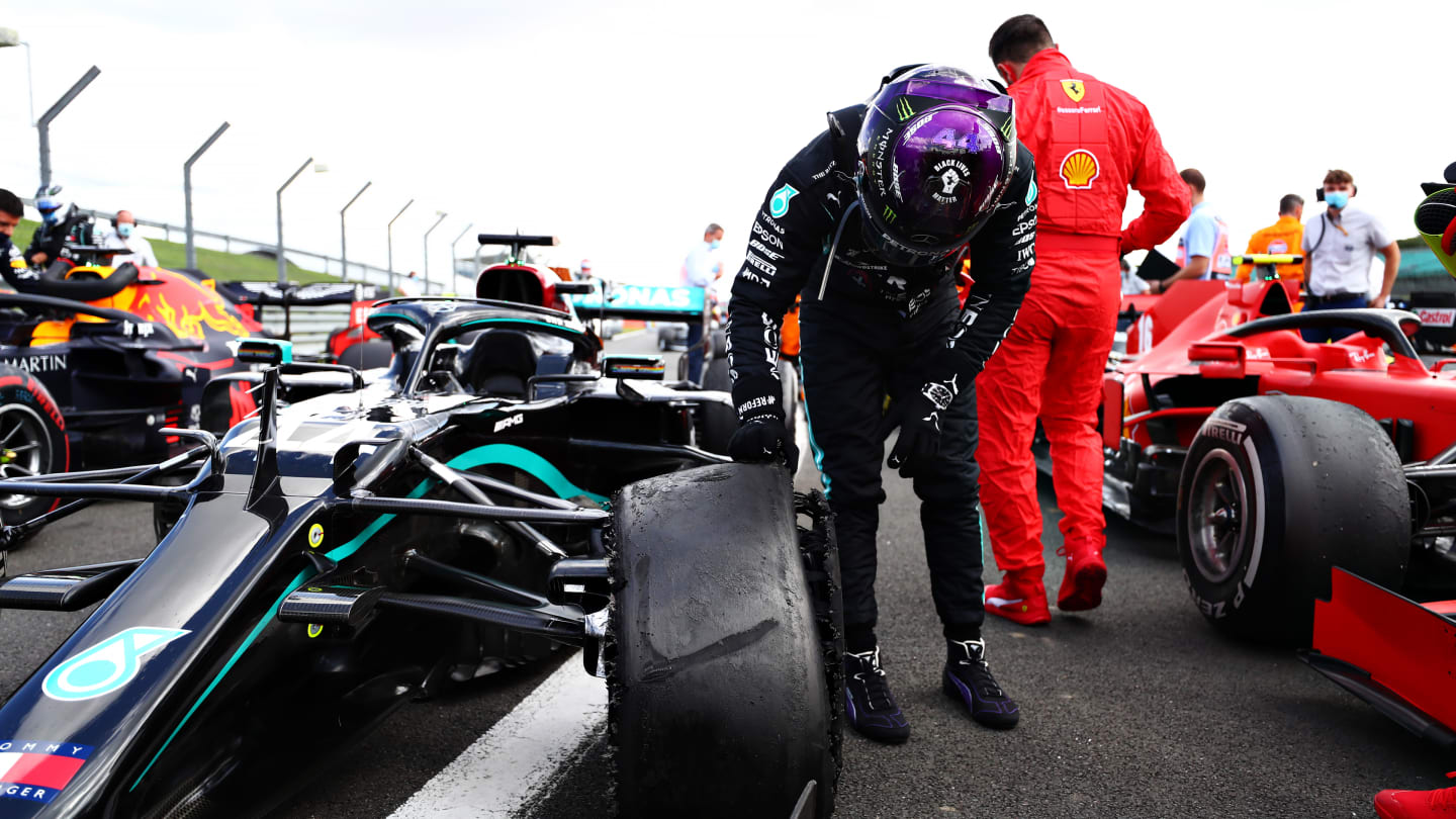 NORTHAMPTON, ENGLAND - AUGUST 02: Race winner Lewis Hamilton of Great Britain and Mercedes GP