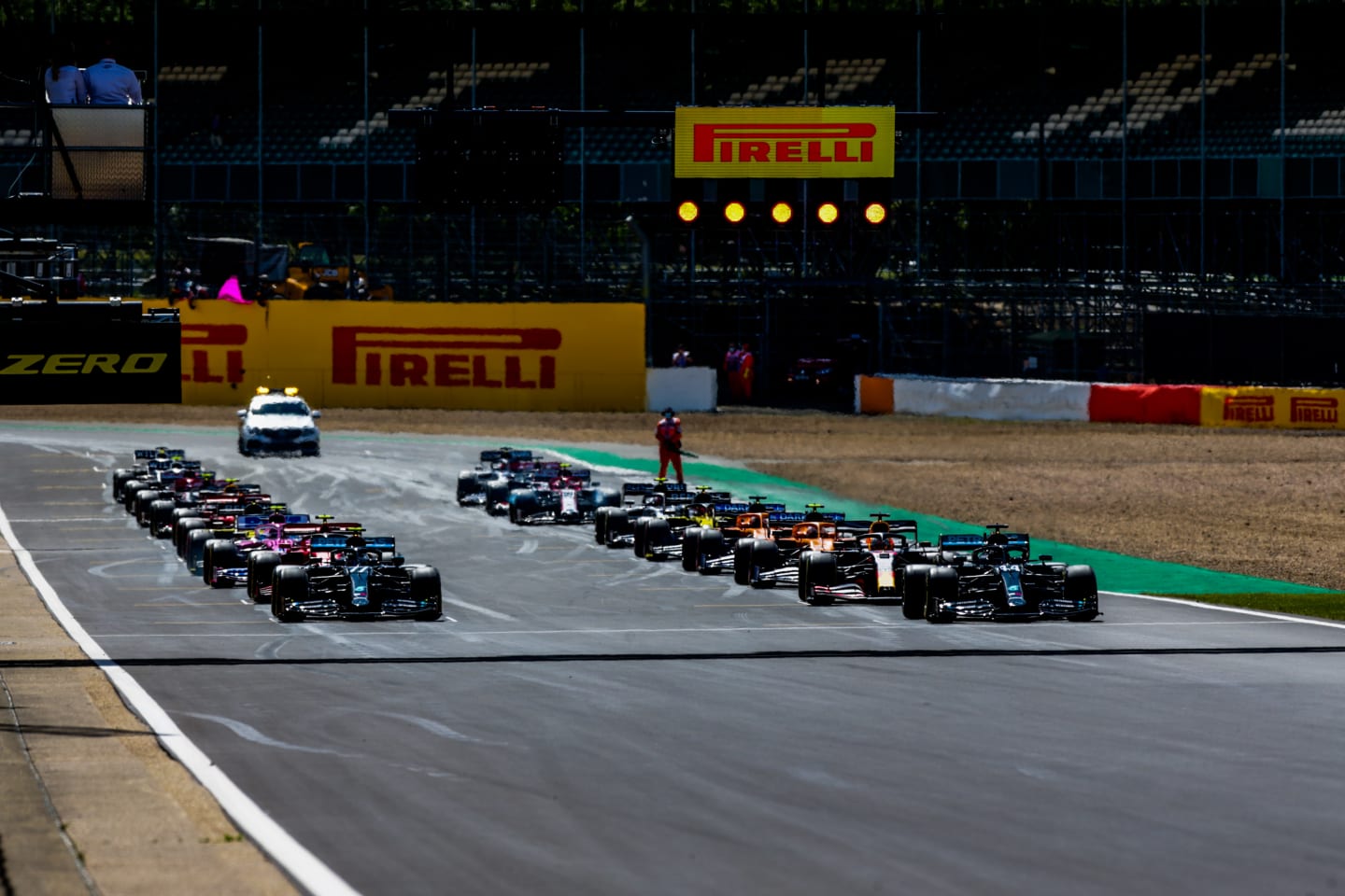 NORTHAMPTON, ENGLAND - AUGUST 02: Start during the F1 Grand Prix of Great Britain at Silverstone on