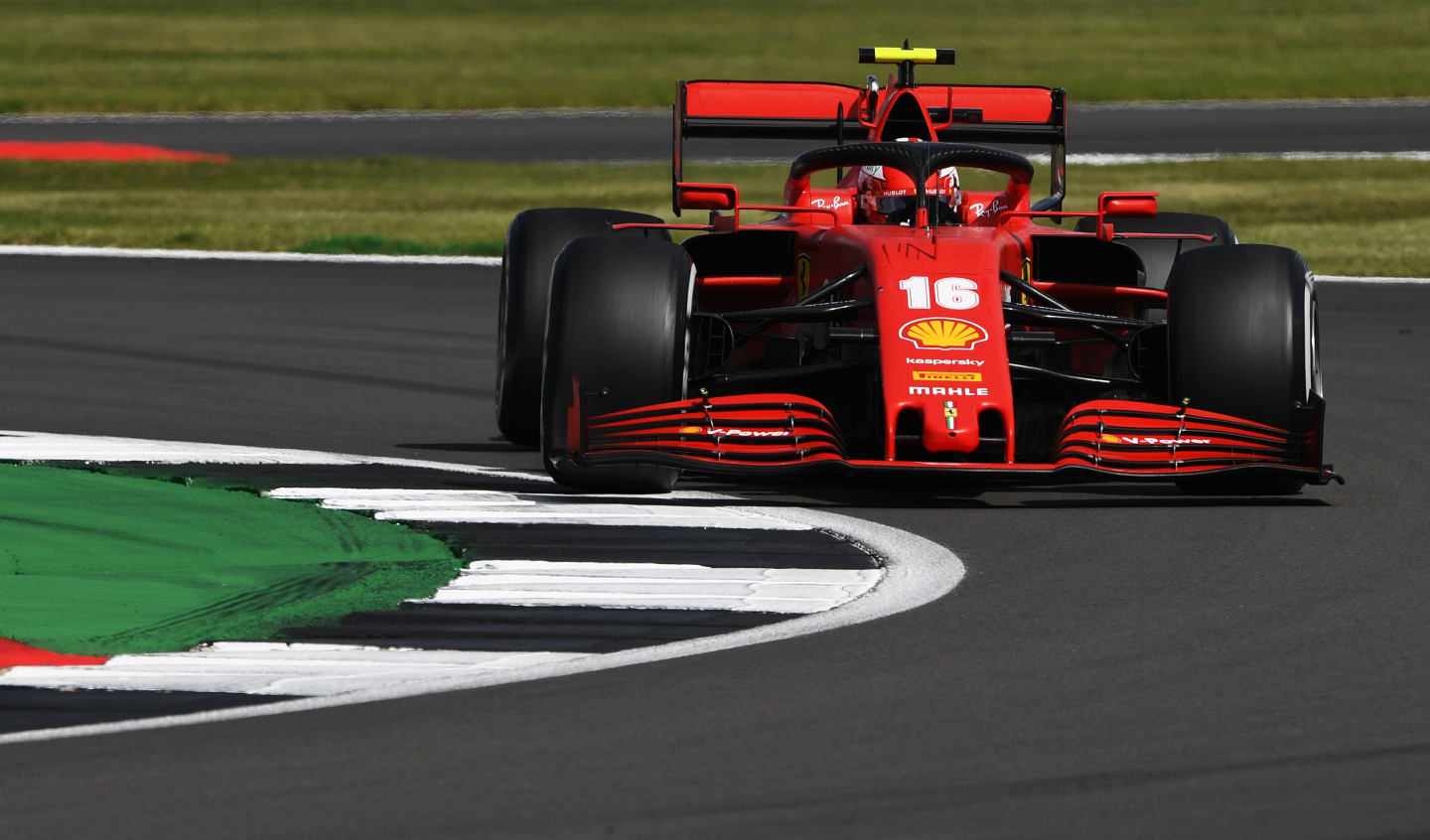 NORTHAMPTON, ENGLAND - AUGUST 02: Charles Leclerc of Monaco driving the (16) Scuderia Ferrari