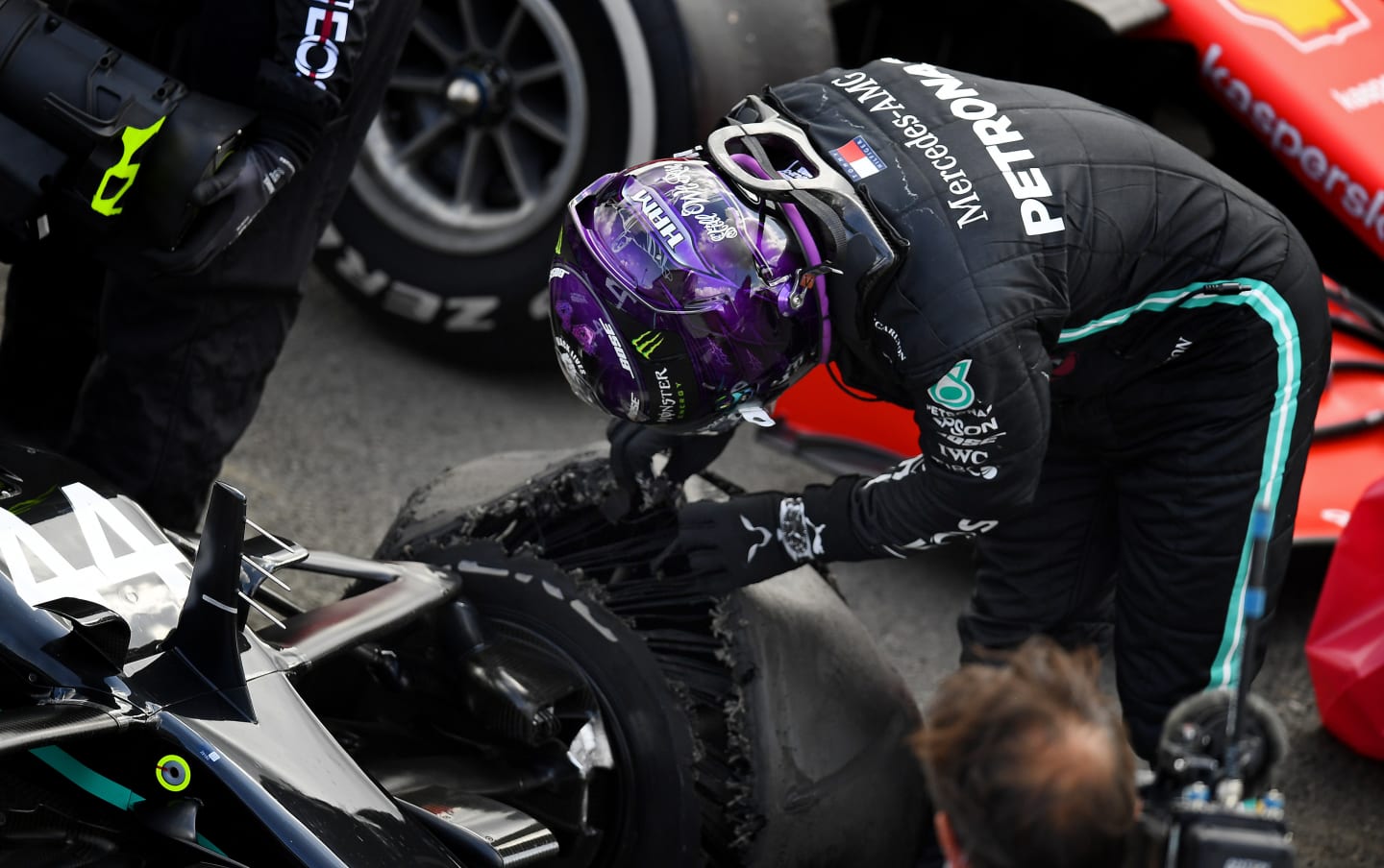 NORTHAMPTON, ENGLAND - AUGUST 02: Race winner Lewis Hamilton of Great Britain and Mercedes GP