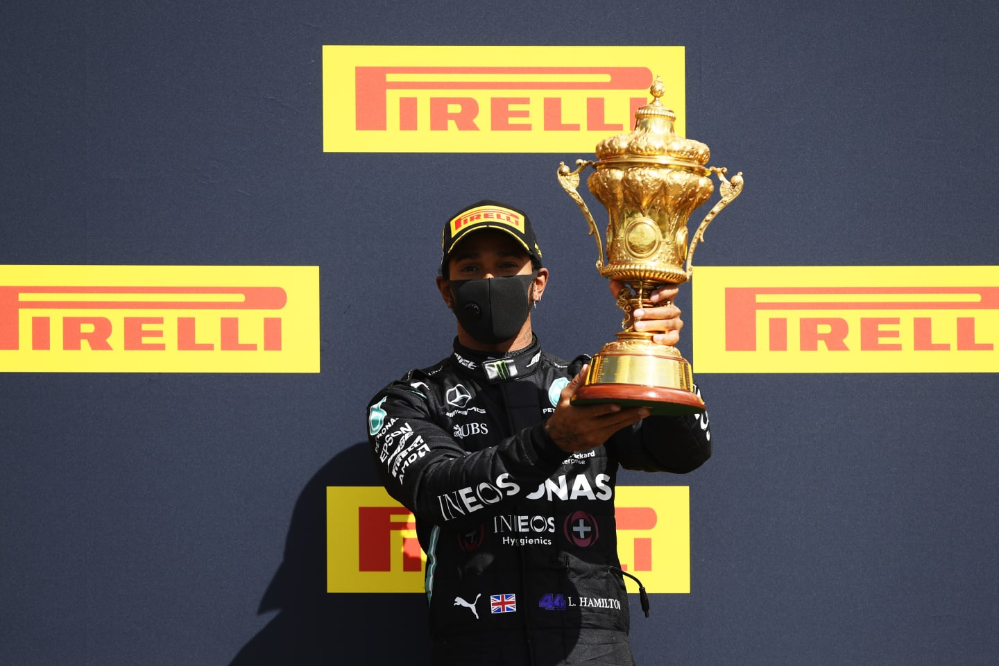 NORTHAMPTON, ENGLAND - AUGUST 02: Race winner Lewis Hamilton of Great Britain and Mercedes GP