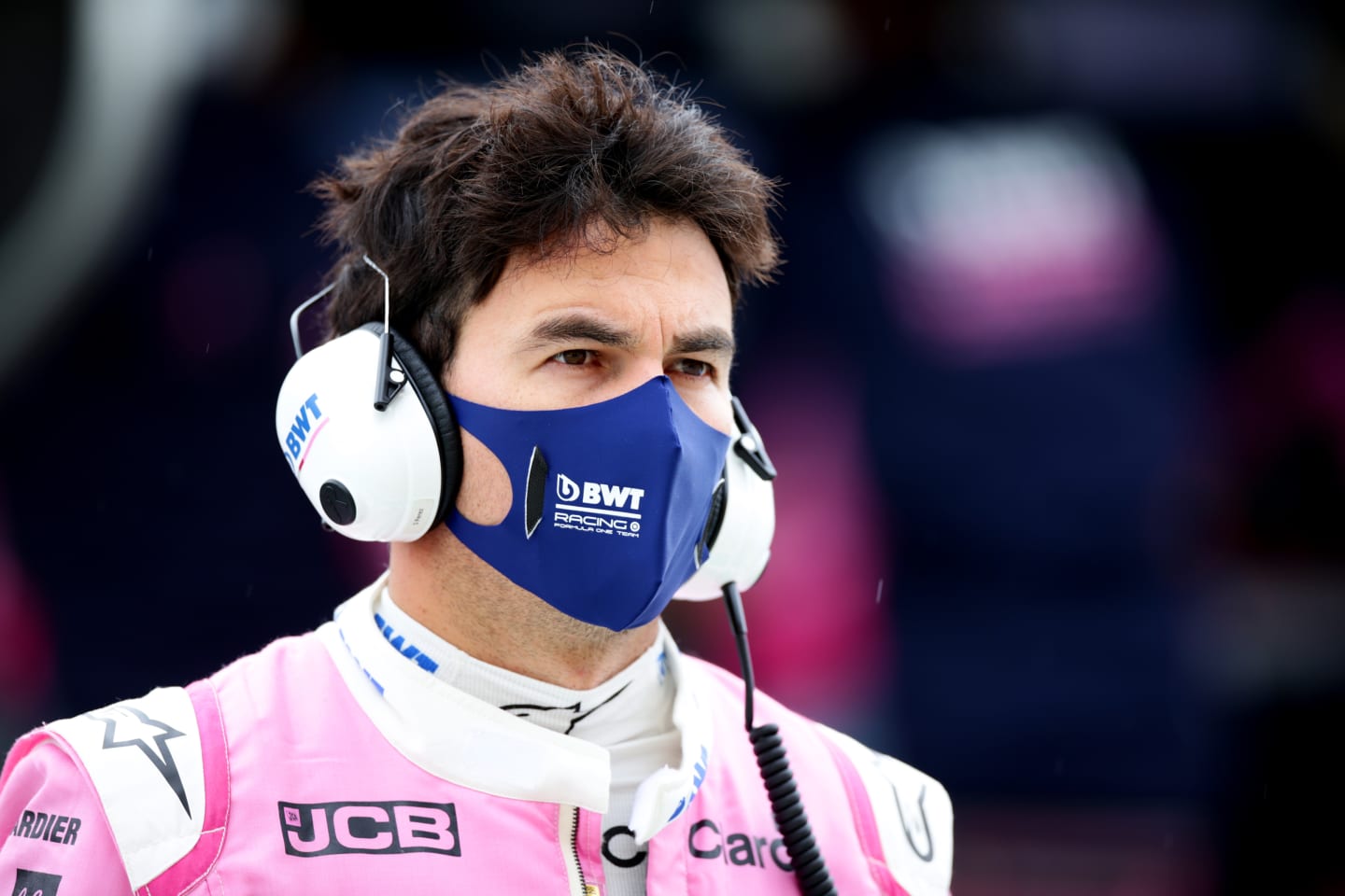 BUDAPEST, HUNGARY - JULY 17: Sergio Perez of Mexico and Racing Point looks on during practice for