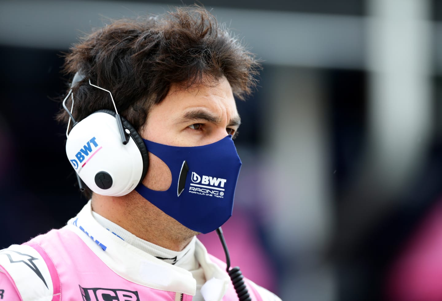 BUDAPEST, HUNGARY - JULY 17: Sergio Perez of Mexico and Racing Point looks on during practice for