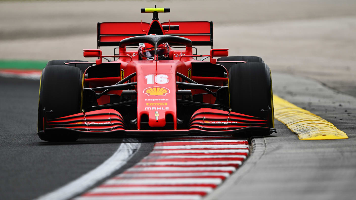 BUDAPEST, HUNGARY - JULY 17: Charles Leclerc of Monaco driving the (16) Scuderia Ferrari SF1000 on track during practice for the F1 Grand Prix of Hungary at Hungaroring on July 17, 2020 in Budapest, Hungary. (Photo by Clive Mason - Formula 1/Formula 1 via Getty Images)
