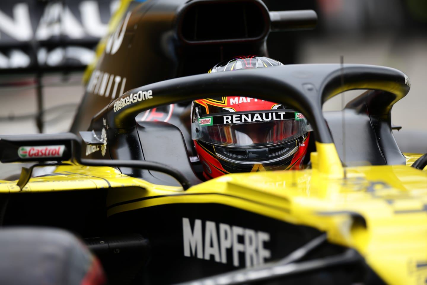 BUDAPEST, HUNGARY - JULY 18: Esteban Ocon of France driving the (31) Renault Sport Formula One Team RS20 drives in the pit lane during final practice for the F1 Grand Prix of Hungary at Hungaroring on July 18, 2020 in Budapest, Hungary. (Photo by Peter Fox/Getty Images)
