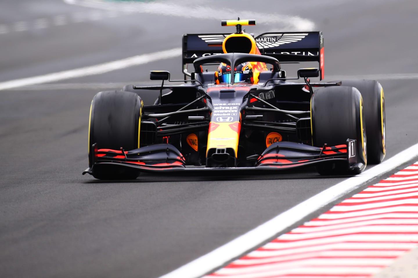 BUDAPEST, HUNGARY - JULY 19: Alexander Albon of Thailand driving the (23) Aston Martin Red Bull