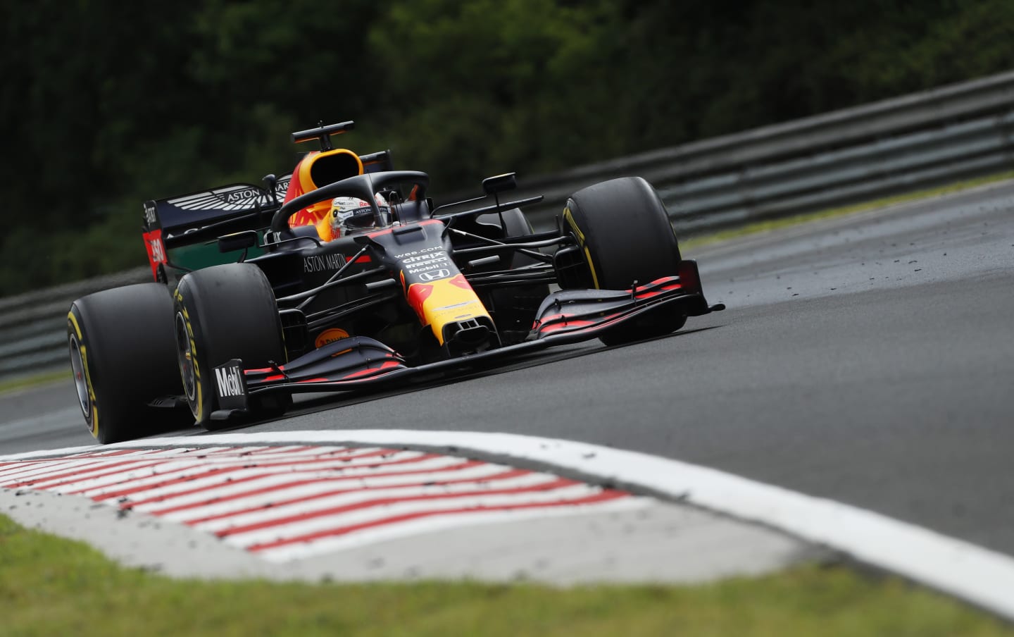 BUDAPEST, HUNGARY - JULY 19: Max Verstappen of the Netherlands driving the (33) Aston Martin Red