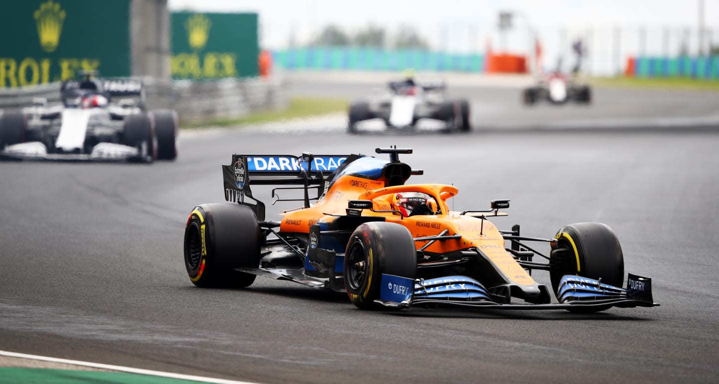 BUDAPEST, HUNGARY - JULY 19: Carlos Sainz of Spain driving the (55) McLaren F1 Team MCL35 Renault on track during the Formula One Grand Prix of Hungary at Hungaroring on July 19, 2020 in Budapest, Hungary. (Photo by Bryn Lennon/Getty Images)