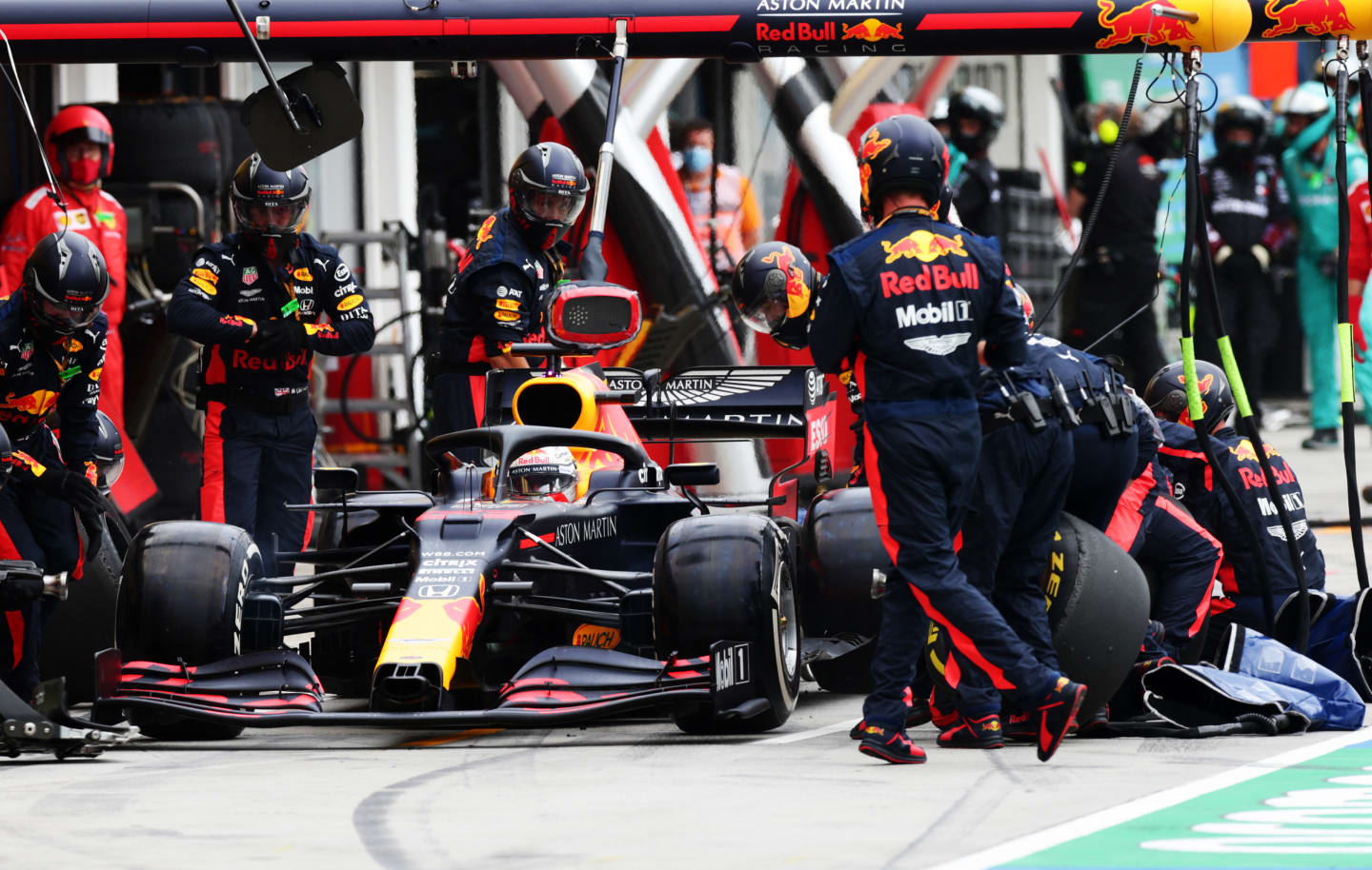 BUDAPEST, HUNGARY - JULY 19: Max Verstappen of the Netherlands driving the (33) Aston Martin Red