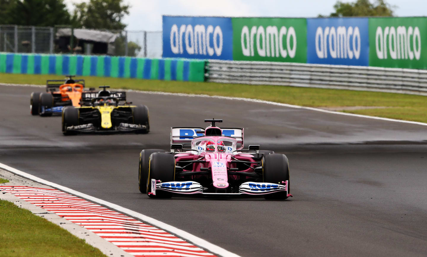 BUDAPEST, HUNGARY - JULY 19: Sergio Perez of Mexico driving the (11) Racing Point RP20 Mercedes