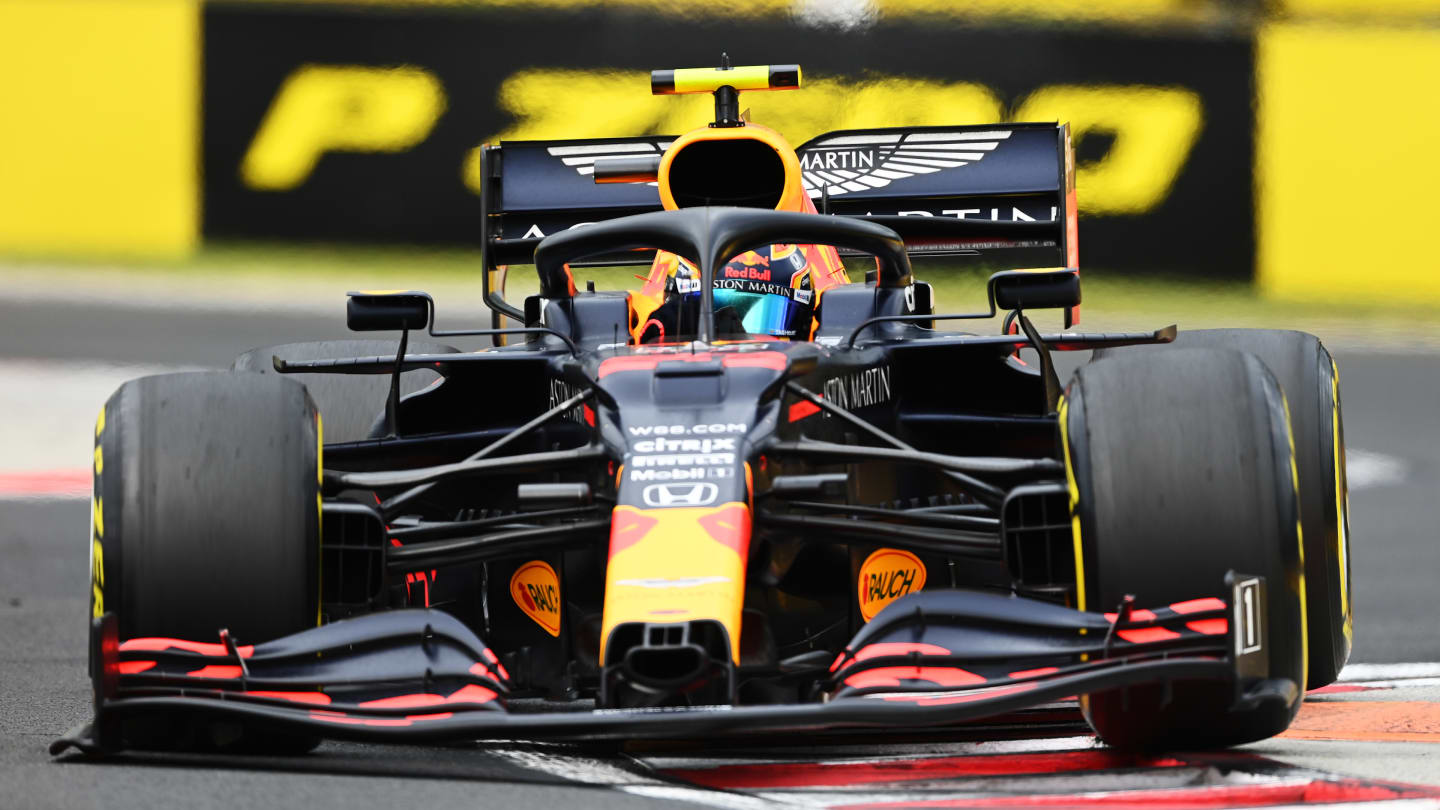 BUDAPEST, HUNGARY - JULY 19: Alexander Albon of Thailand driving the (23) Aston Martin Red Bull