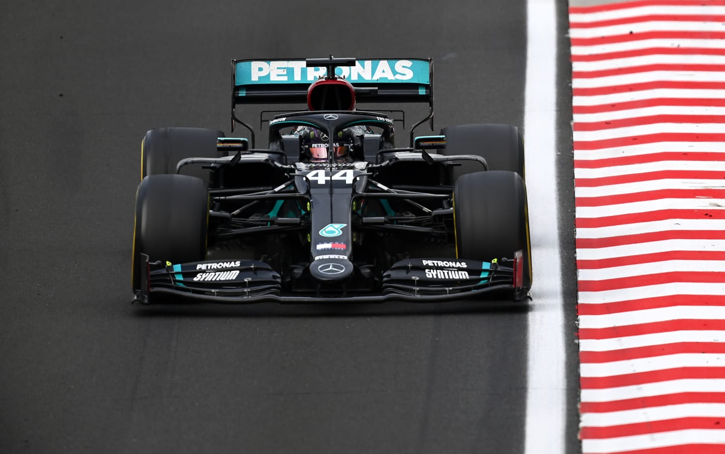 BUDAPEST, HUNGARY - JULY 19: Lewis Hamilton of Great Britain driving the (44) Mercedes AMG Petronas