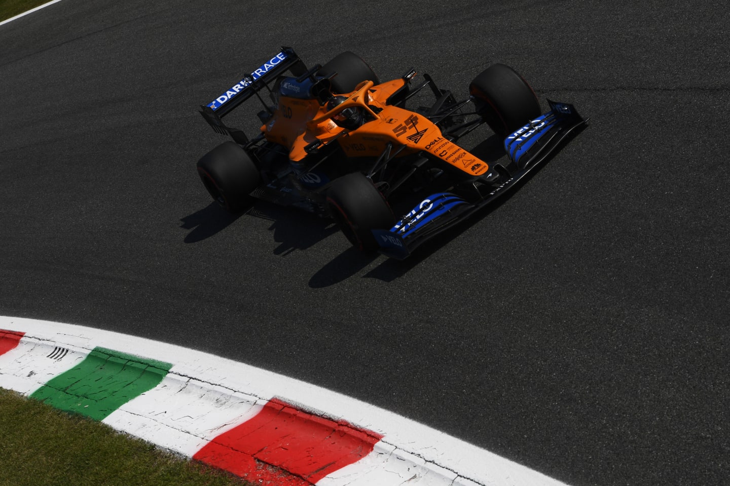 MONZA, ITALY - SEPTEMBER 04: Carlos Sainz of Spain driving the (55) McLaren F1 Team MCL35 Renault on track during practice for the F1 Grand Prix of Italy at Autodromo di Monza on September 04, 2020 in Monza, Italy. (Photo by Rudy Carezzevoli/Getty Images)
