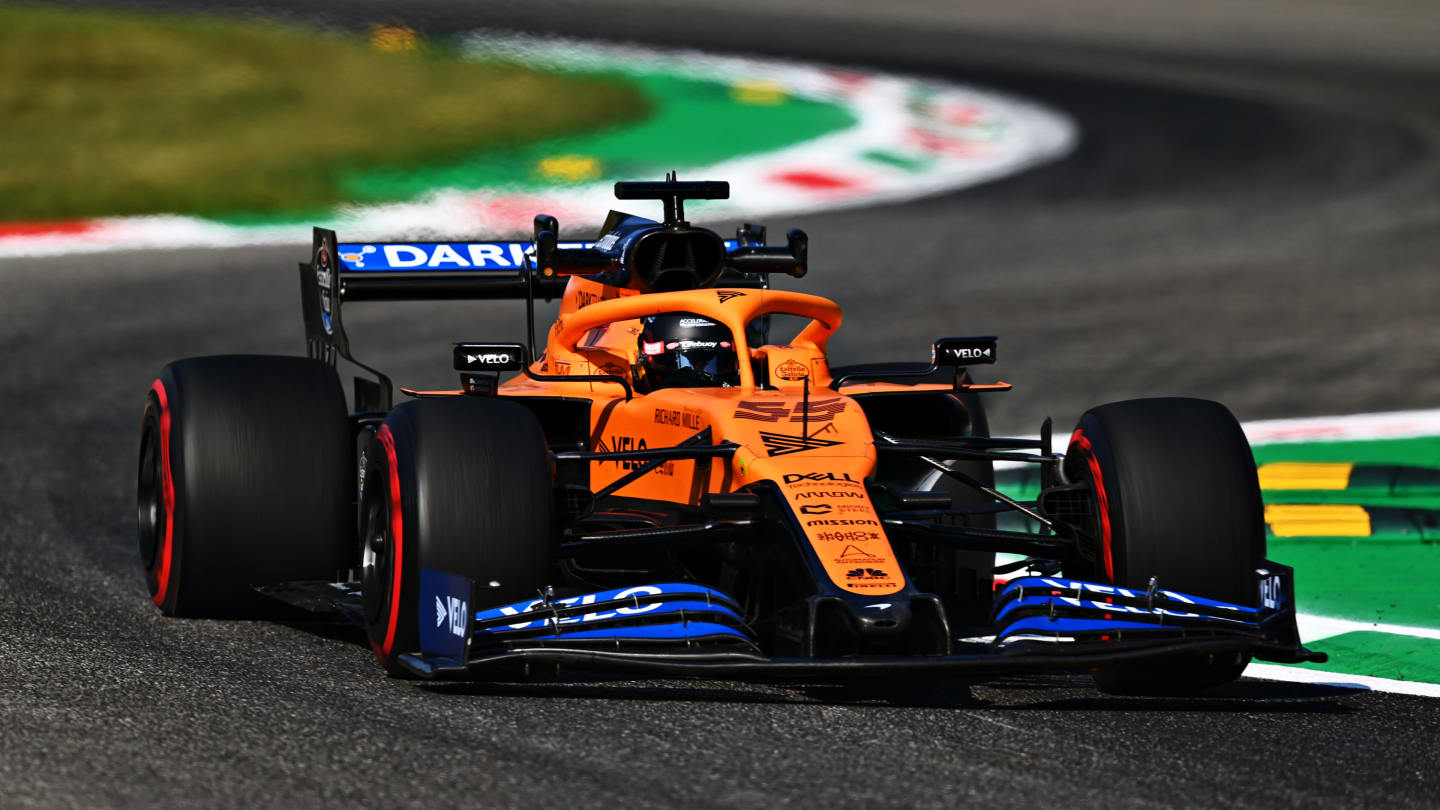 MONZA, ITALY - SEPTEMBER 04: Carlos Sainz of Spain driving the (55) McLaren F1 Team MCL35 Renault