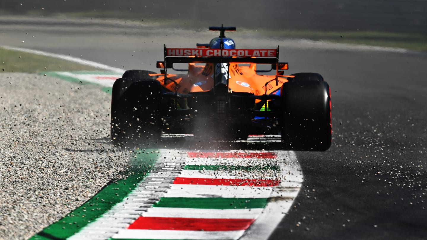MONZA, ITALY - SEPTEMBER 05: Carlos Sainz of Spain driving the (55) McLaren F1 Team MCL35 Renault