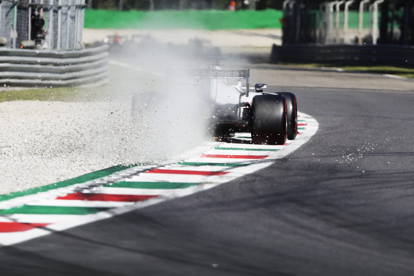 MONZA, ITALY - SEPTEMBER 05: Romain Grosjean of France driving the (8) Haas F1 Team VF-20 Ferrari during qualifying for the F1 Grand Prix of Italy at Autodromo di Monza on September 05, 2020 in Monza, Italy. (Photo by Luca Bruno - Pool/Getty Images)