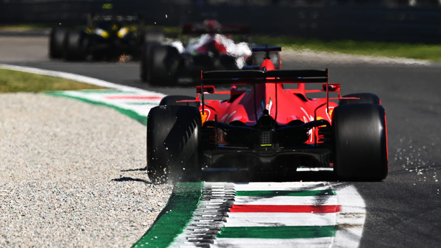 MONZA, ITALY - SEPTEMBER 05: Sebastian Vettel of Germany driving the (5) Scuderia Ferrari SF1000 on