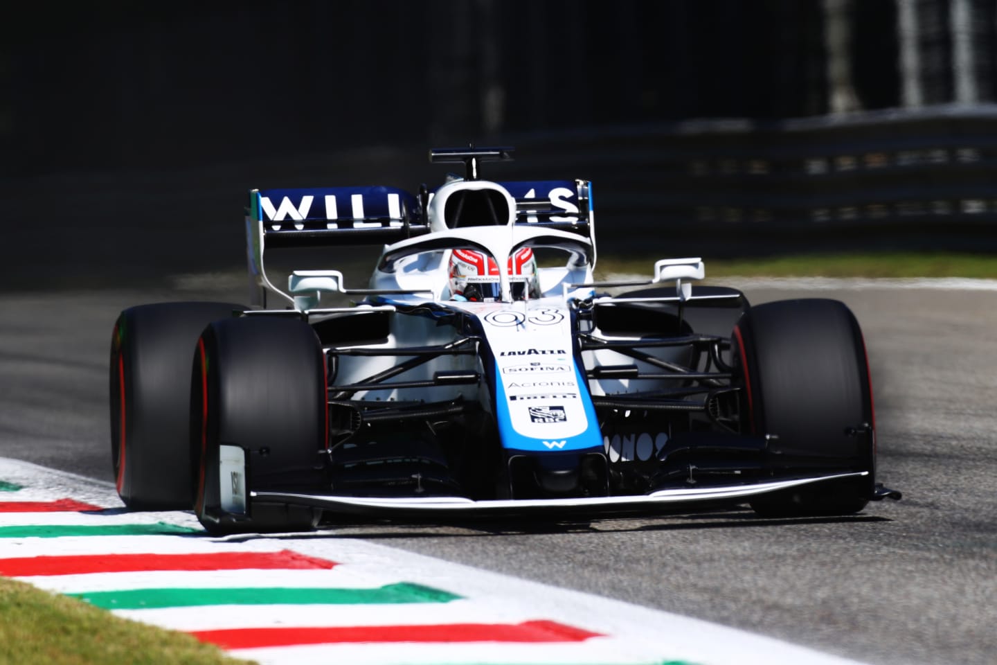 MONZA, ITALY - SEPTEMBER 05: George Russell of Great Britain driving the (63) Williams Racing FW43