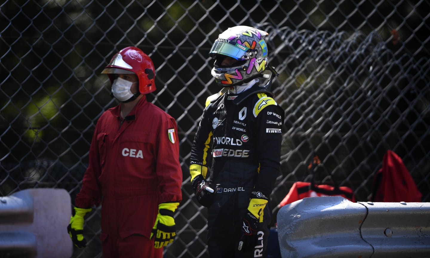 MONZA, ITALY - SEPTEMBER 05: Daniel Ricciardo of Australia and Renault Sport F1 walks along the