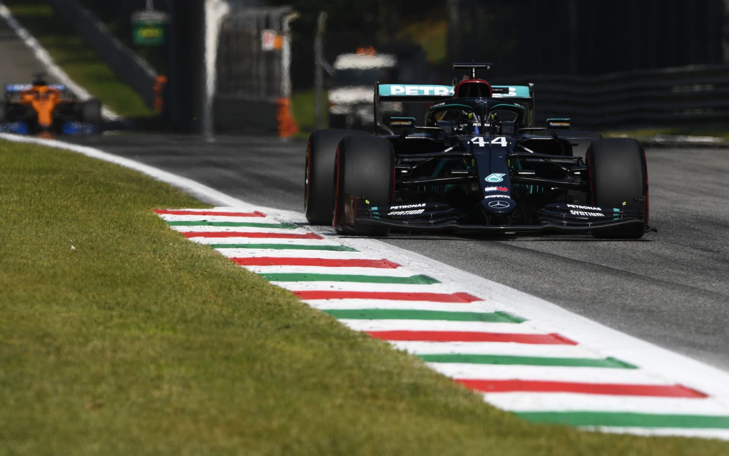 MONZA, ITALY - SEPTEMBER 06: Lewis Hamilton of Great Britain driving the (44) Mercedes AMG Petronas