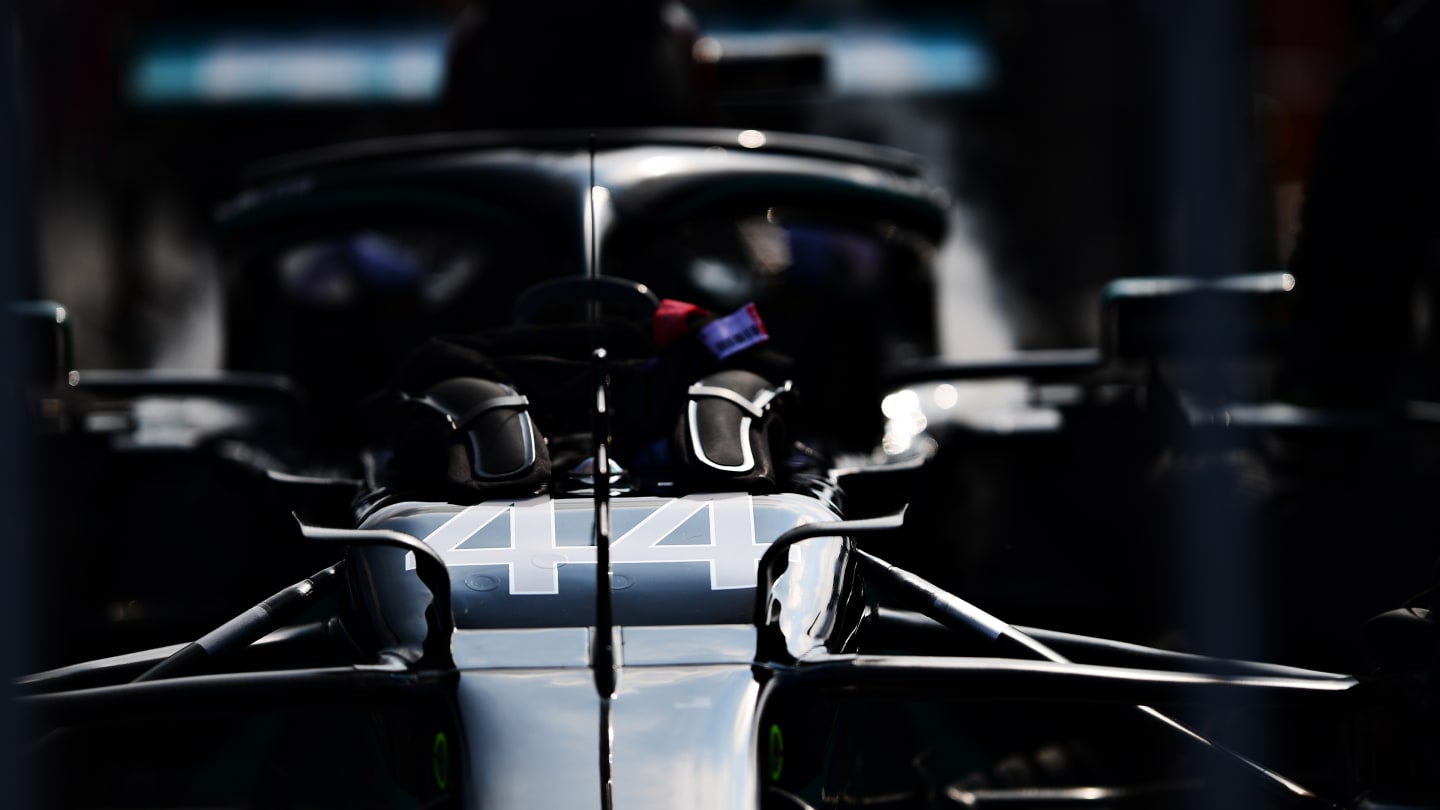 MONZA, ITALY - SEPTEMBER 06: The car of Lewis Hamilton of Great Britain and Mercedes GP is pictured on the grid before the F1 Grand Prix of Italy at Autodromo di Monza on September 06, 2020 in Monza, Italy. (Photo by Mario Renzi - Formula 1/Formula 1 via Getty Images)