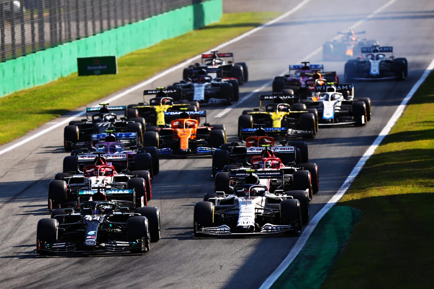 MONZA, ITALY - SEPTEMBER 06: Lewis Hamilton of Great Britain driving the (44) Mercedes AMG Petronas